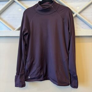 Athleta Superluxe Half Zip Top, Wild Raisin SIZE L